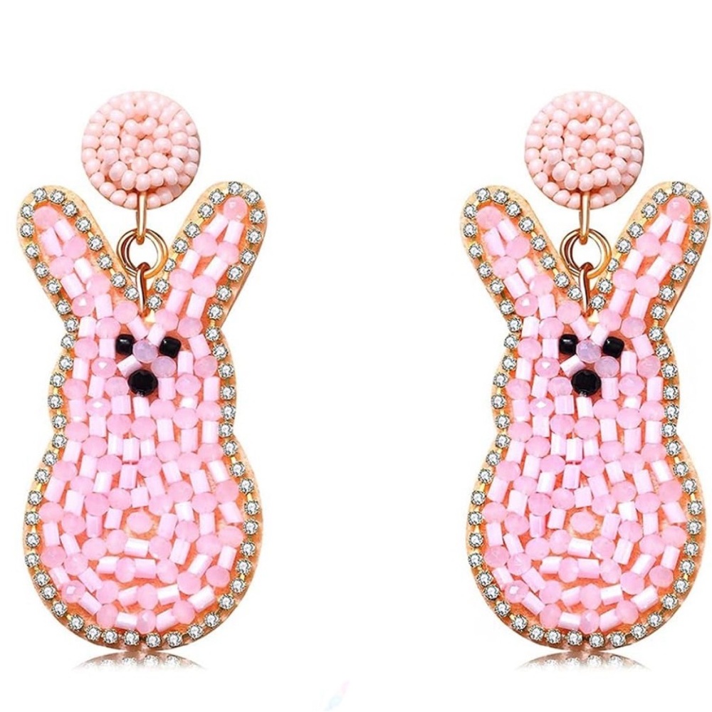 Easter Bunny Beaded Earrings